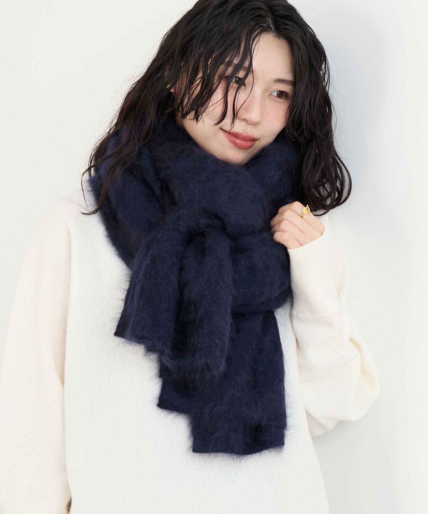 30%off]【ASAUCE MELER】カシミヤファーニットストール/0325310031