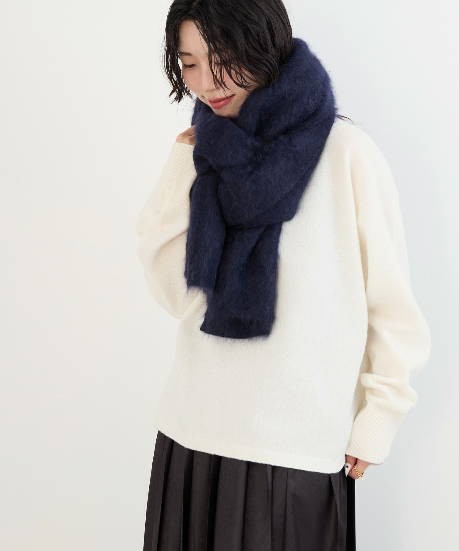 30%off]【ASAUCE MELER】カシミヤファーニットストール/0325310031