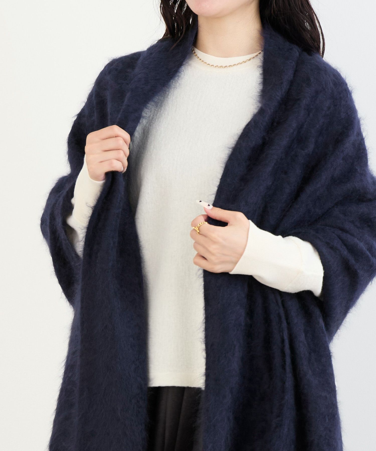 30%off]【ASAUCE MELER】カシミヤファーニットストール/0325310031