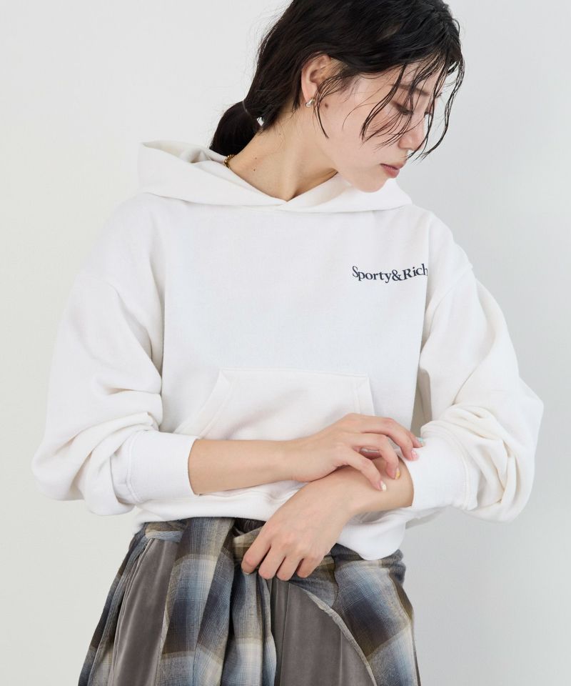 パーカー 「SPORTY ＆ RICH」クロップドフーディ-Soft Cropped Hoodie レディース SPORTY & RICH】クロップドフーディ-Soft Cropped Hoodie