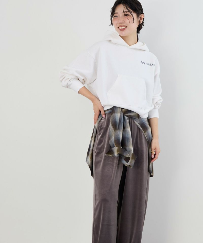 パーカー 「SPORTY ＆ RICH」クロップドフーディ-Soft Cropped Hoodie レディース BH Horizon Soft Cropped Hoodie by Sporty & Rich | Rent