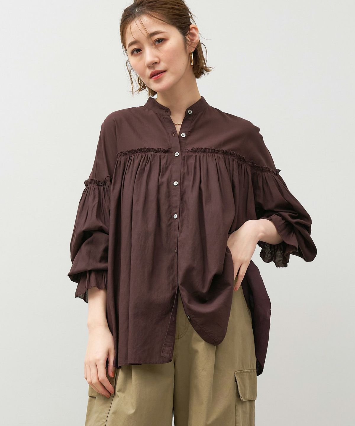 ギャザーボイルブラウス/0125301225 | MICA&DEAL ONLINE STORE