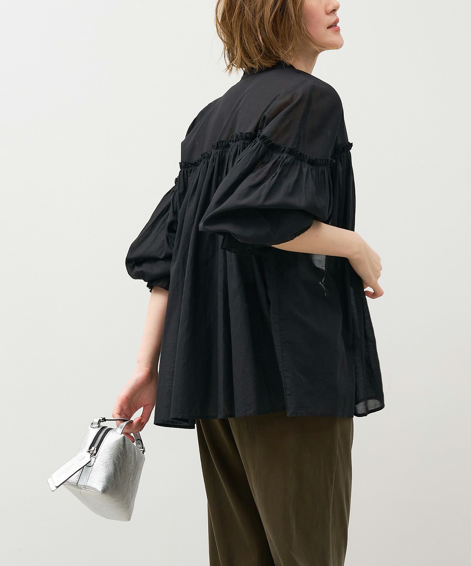 50%off]ギャザーボイルブラウス/0125301225 | MICA&DEAL ONLINE STORE