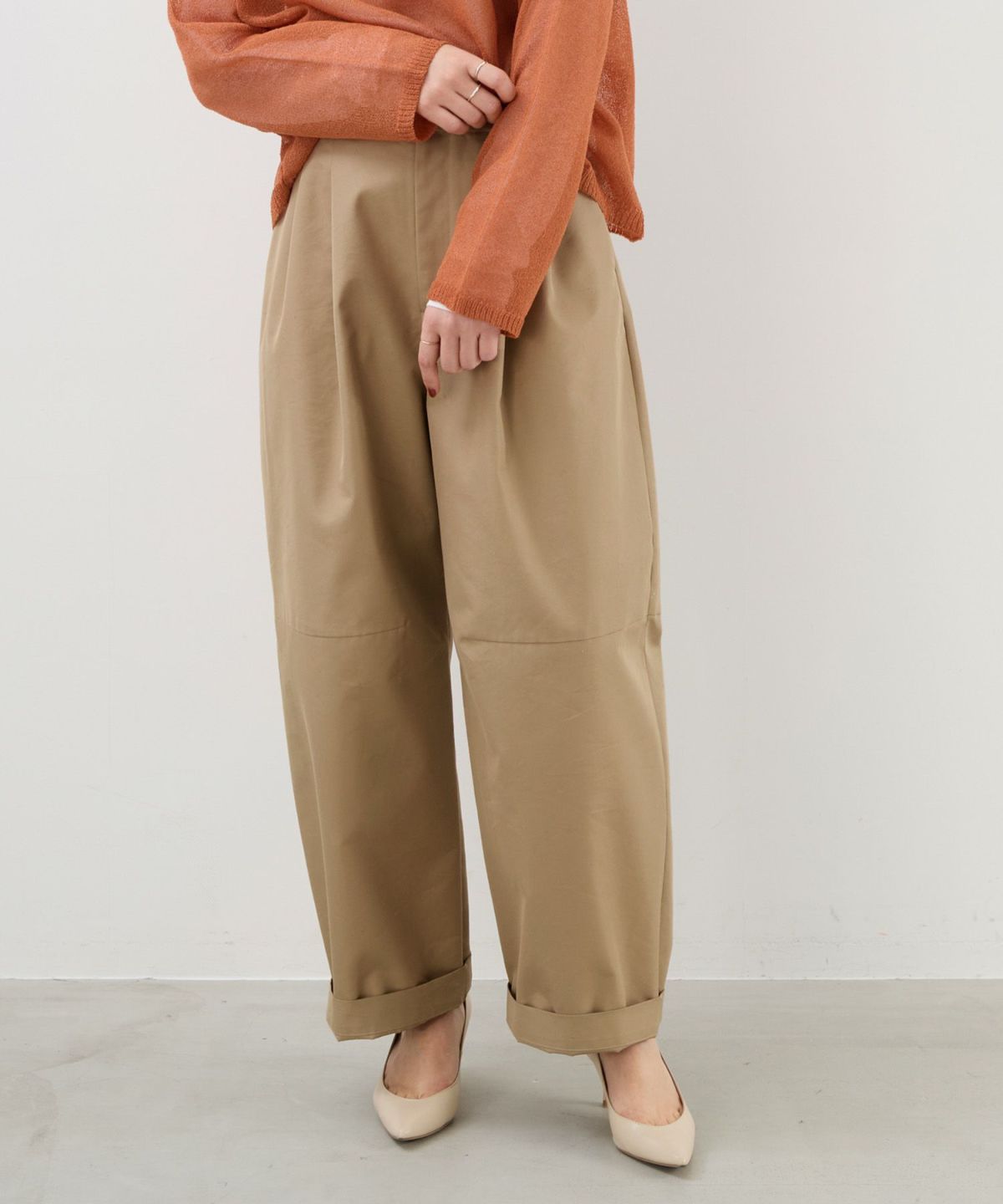 Meravel Gleam Comfort Pants パンツ ミーラベル ナローベルトワイドパンツ【セット販売対象】[品番：MKSW0057134