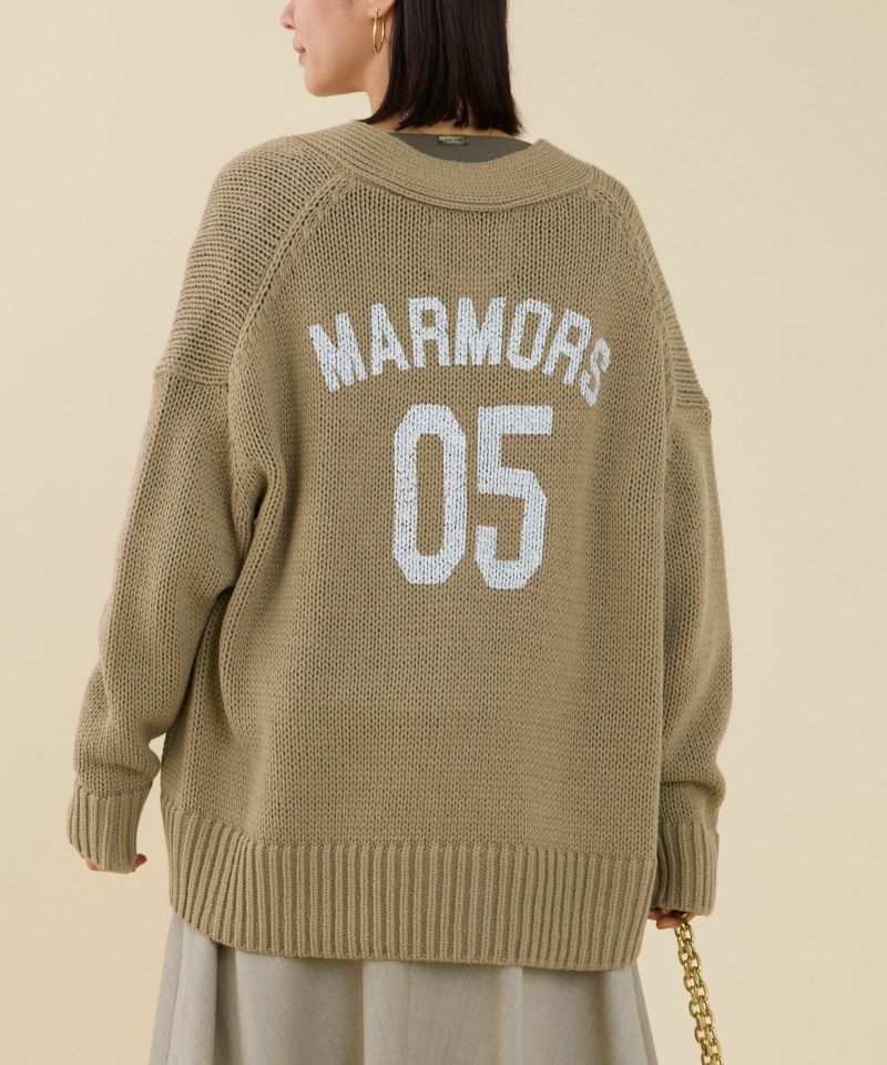 予約】【marmors】back numbering knit cardigan/0225308127