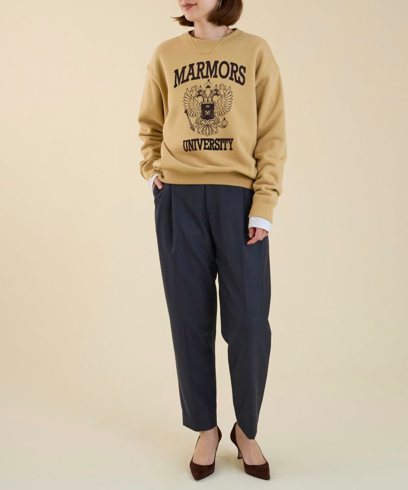 marmors マルモア バックプリントロングスウェット 予約】【marmors】emblem flockey print sweat/0225309130