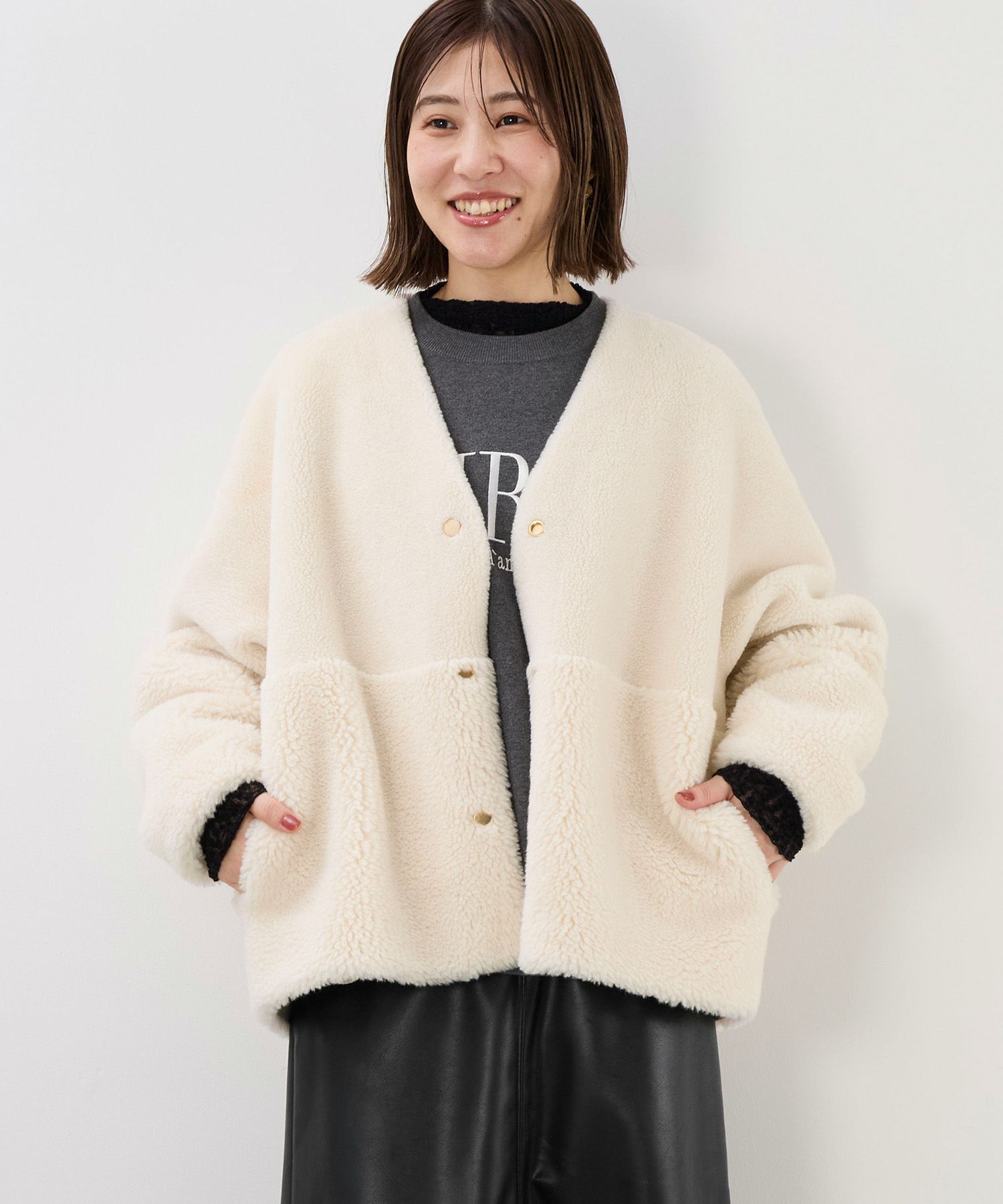 リバーシブルVネックボアコート/0125307266 | MICA&DEAL ONLINE STORE