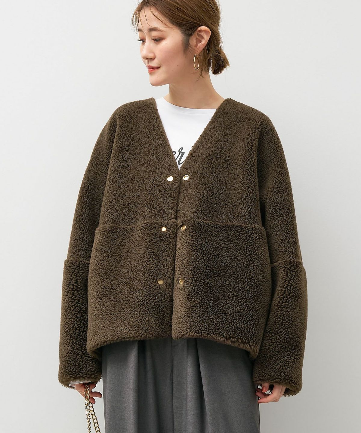 レザーラインボアコート リバーシブルVネックボアコート/0125307266 | MICA&DEAL ONLINE