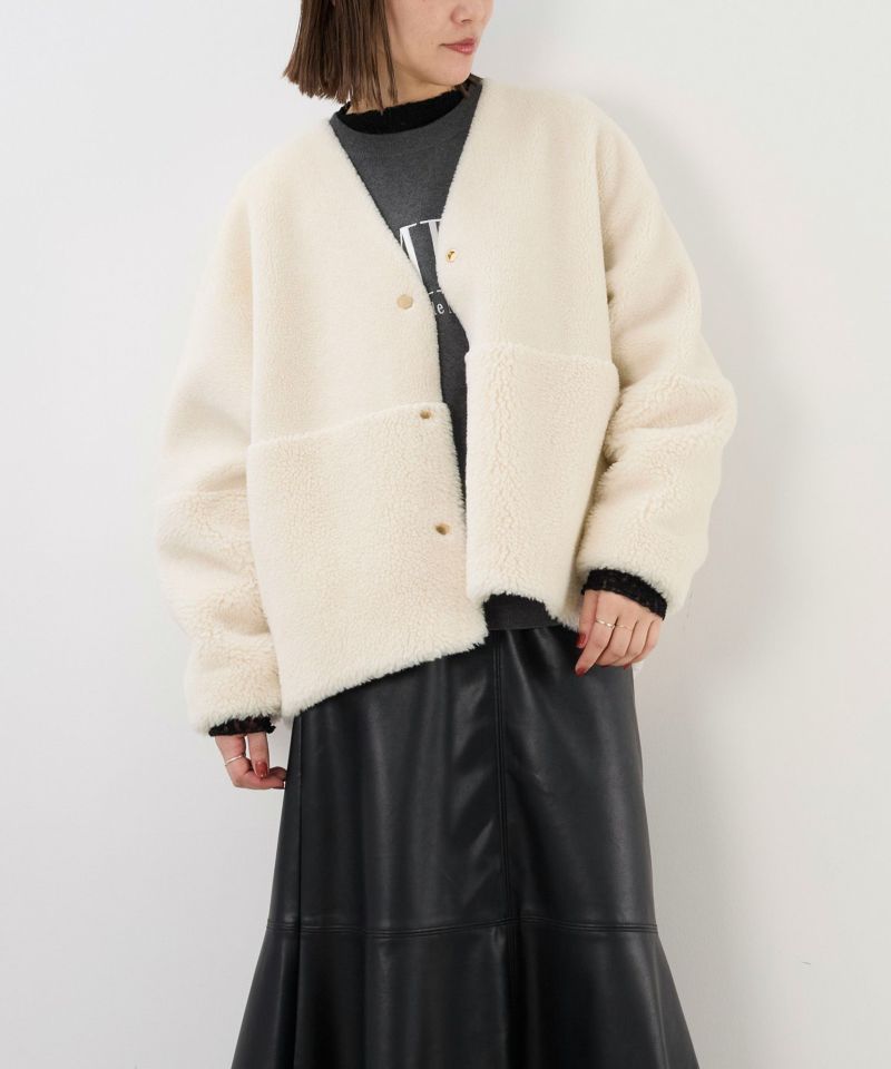 レザーラインボアコート リバーシブルVネックボアコート/0125307266 | MICA&DEAL ONLINE