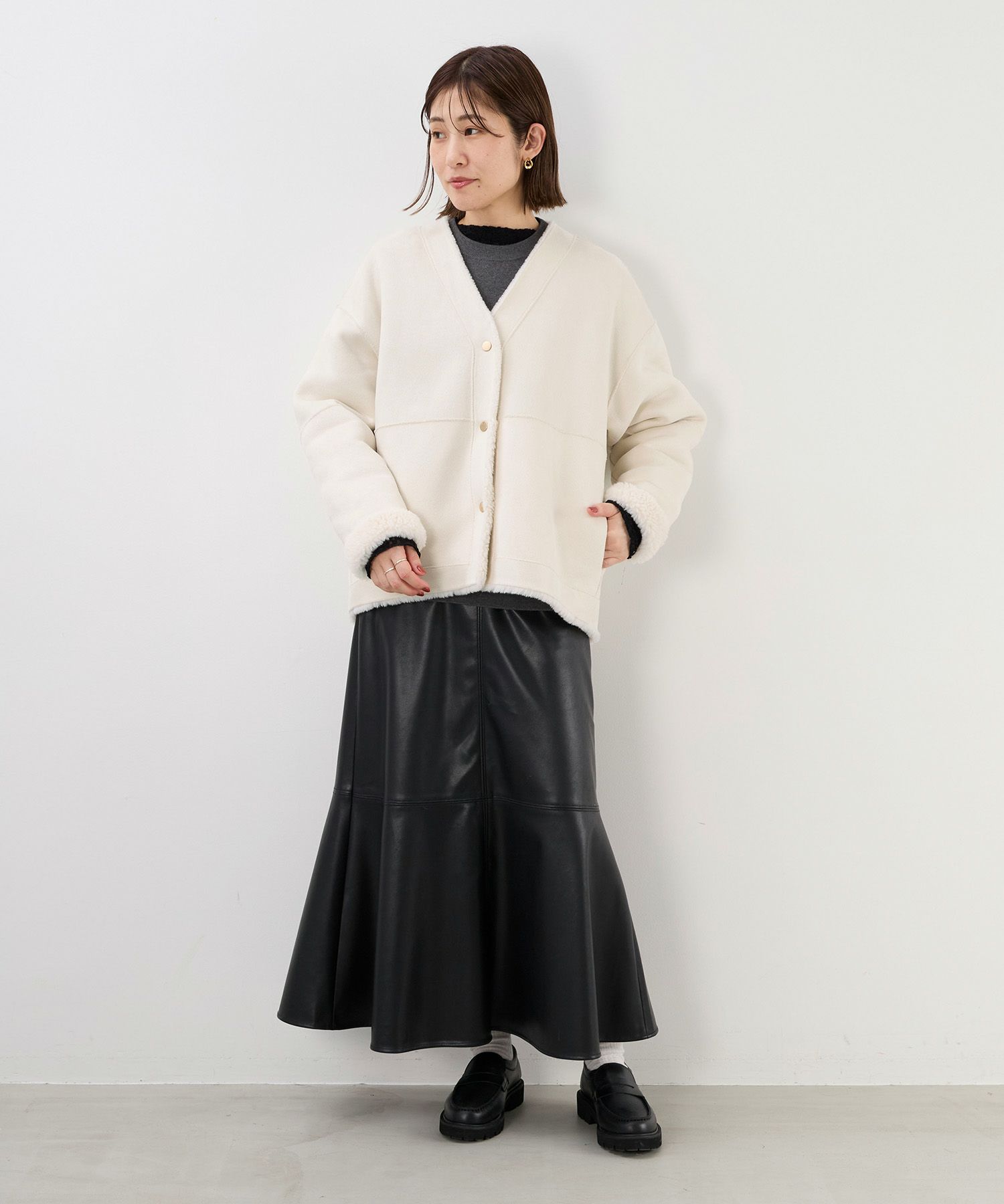 リバーシブルVネックボアコート/0125307266 | MICA&DEAL ONLINE STORE