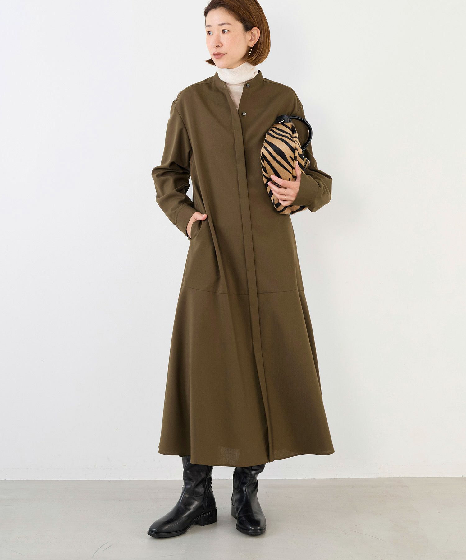 新品　オールドイングランド　フレア　シャツ　コート　ワンピース　光沢 新品 オールドイングランド フレア シャツ コート ワンピース 光沢 ina