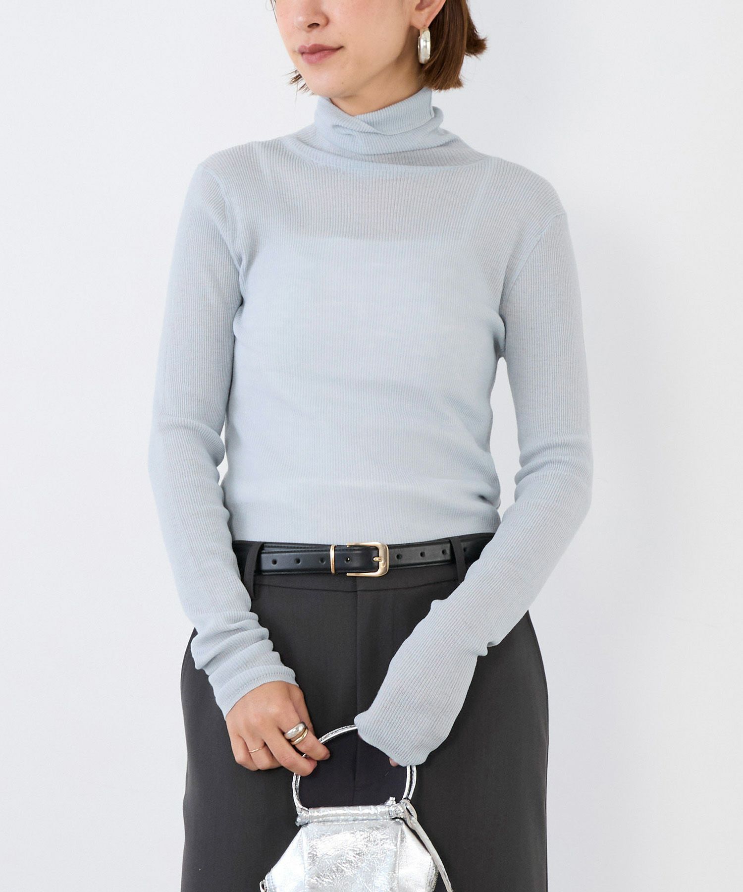 39ブレインタートル シアーリブタートルネックプルオーバー/0125408305 | MICA&DEAL ONLINE