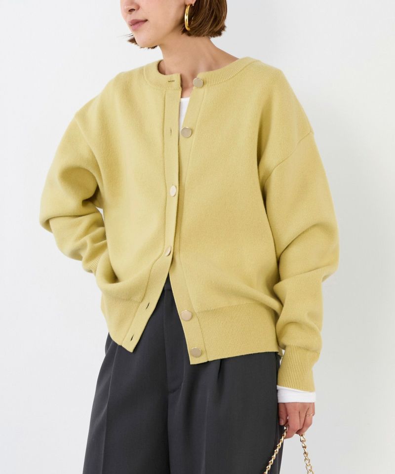 【未使用】【公式売り切れ】ボアニットカーディガン　イエロー 接結ニットカーディガン/0125408337 | MICA&DEAL ONLINE STORE