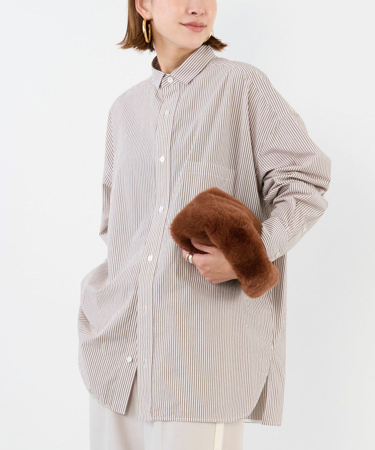 【極美品】TICCA スクエアビッグシャツ　チェック大きめ　洗える　ソメロス社 TICCA】別注-スクエアビッグシャツ/0325301011 | MICA&DEAL ONLINE STORE