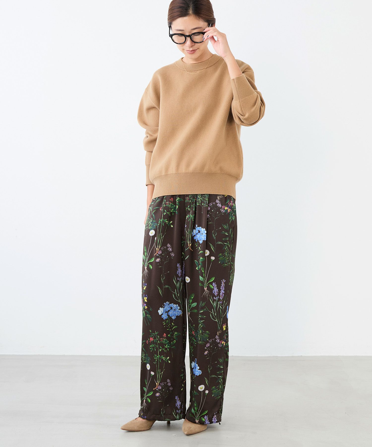 【25SS】新品タグ付き　ティッカ　パンツ　花柄　グリーン TICCA｜フラワー プリント パンツ tbes-422-tr - Piu di aranciato