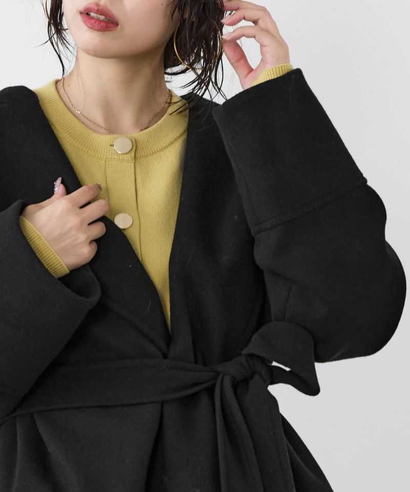 美品 ジョブジュノー マオカラー カウレザーコート サイズM ブラック 美品 ジョブジュノー マオカラー カウレザーコート サイズM ブラック