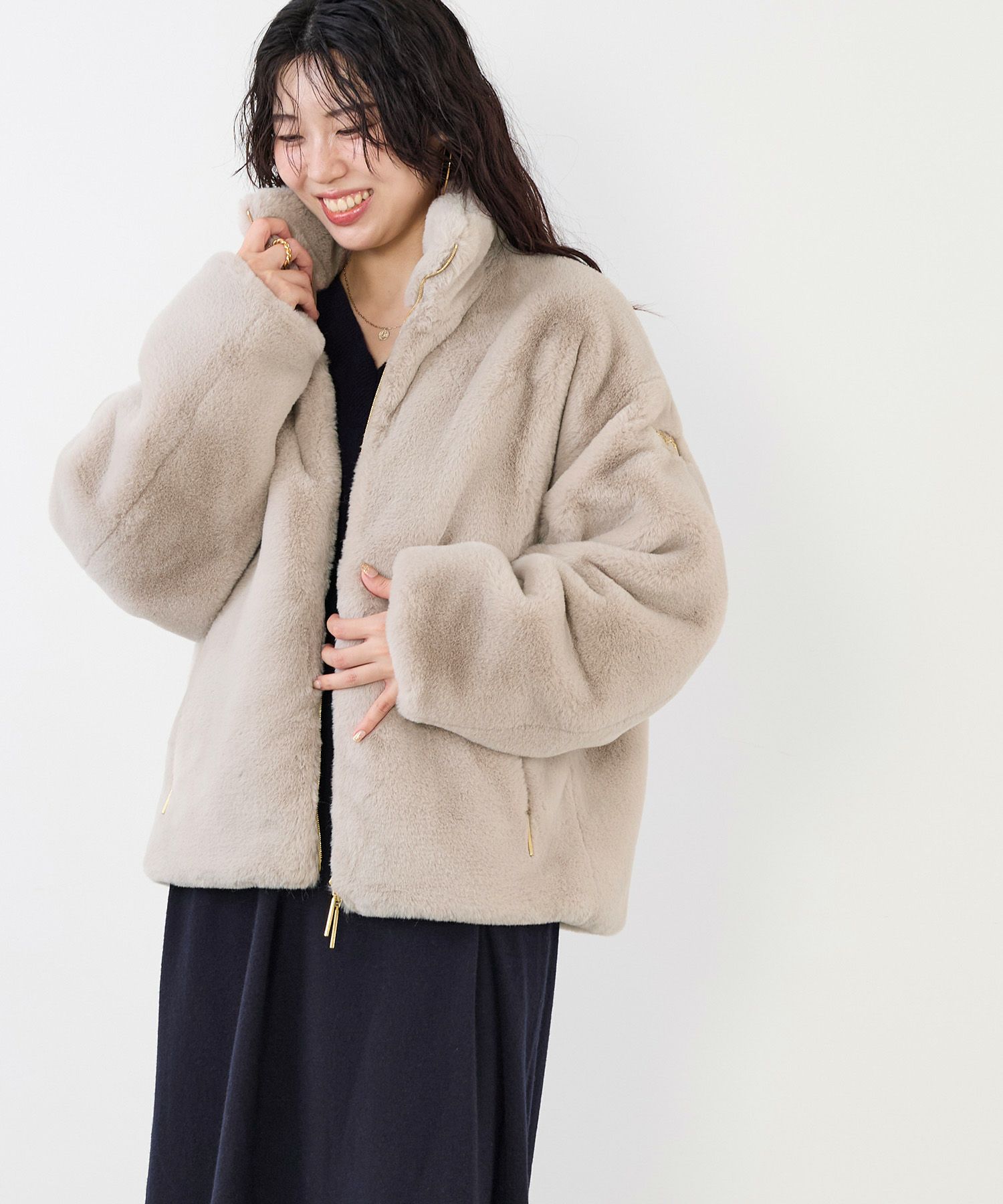 TATRAS エコファーブルゾン サイズ2 新品 タグ付 TATRAS】エコファースタンドカラーブルゾン-BARBRA/0325306002