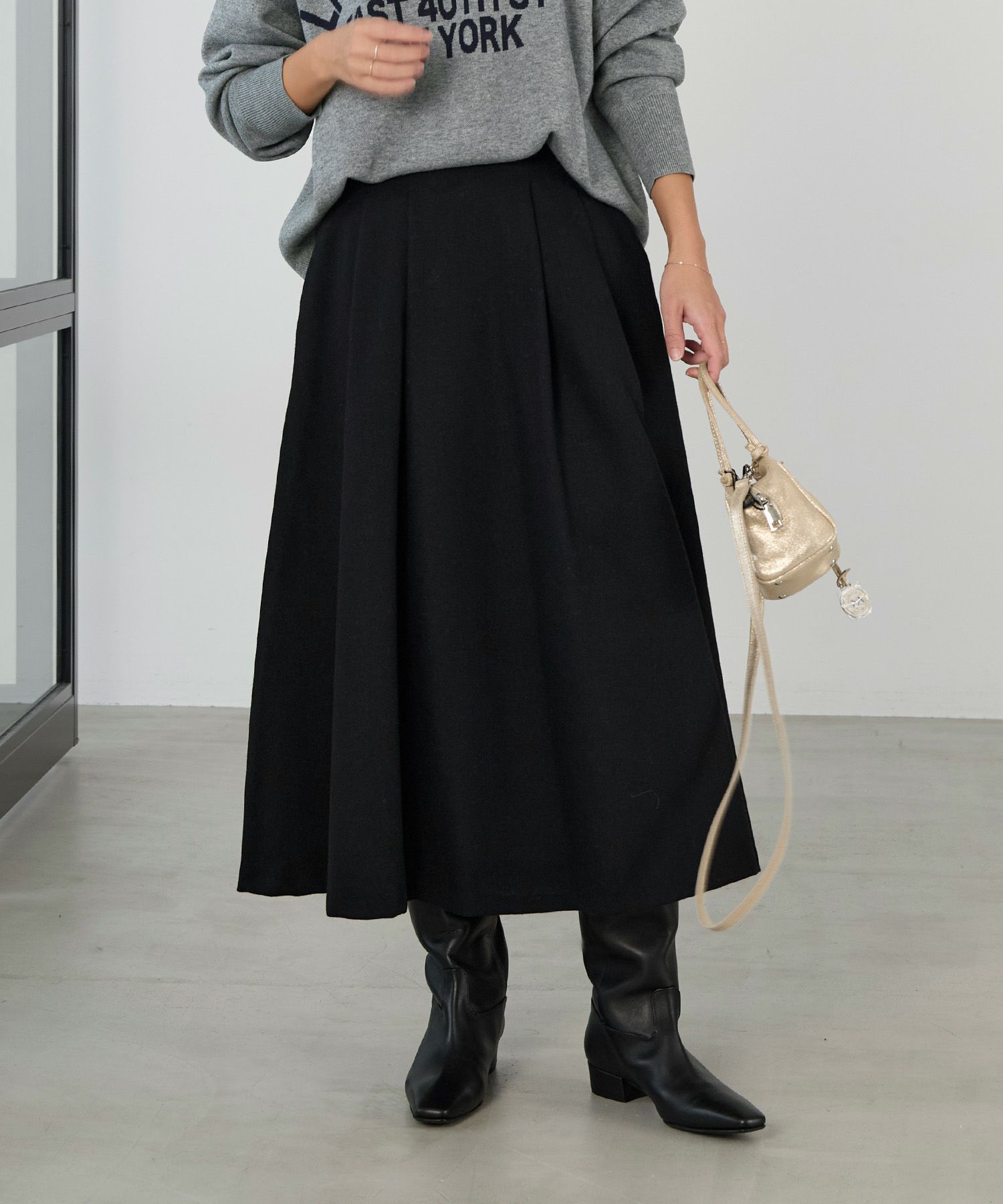 30%off]ウールタックフレアスカート/0125402390 | MICA&DEAL ONLINE STORE