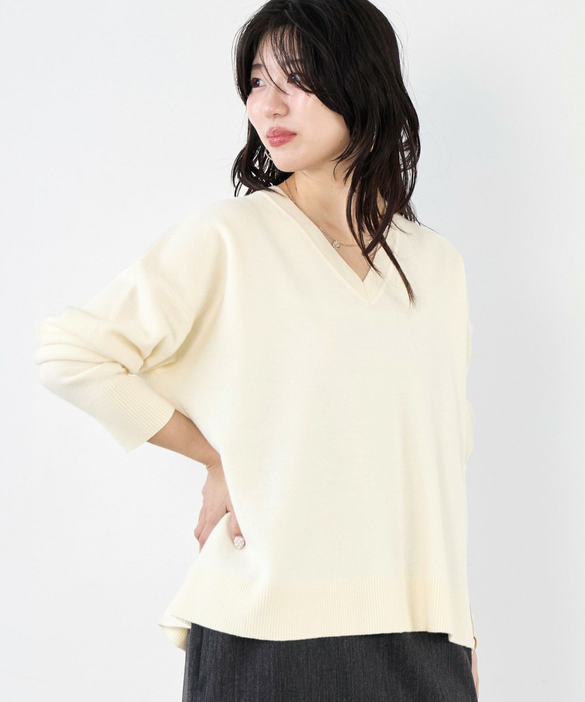 30%off]Vネックニットプルオーバー/0125408396 | MICA&DEAL ONLINE STORE