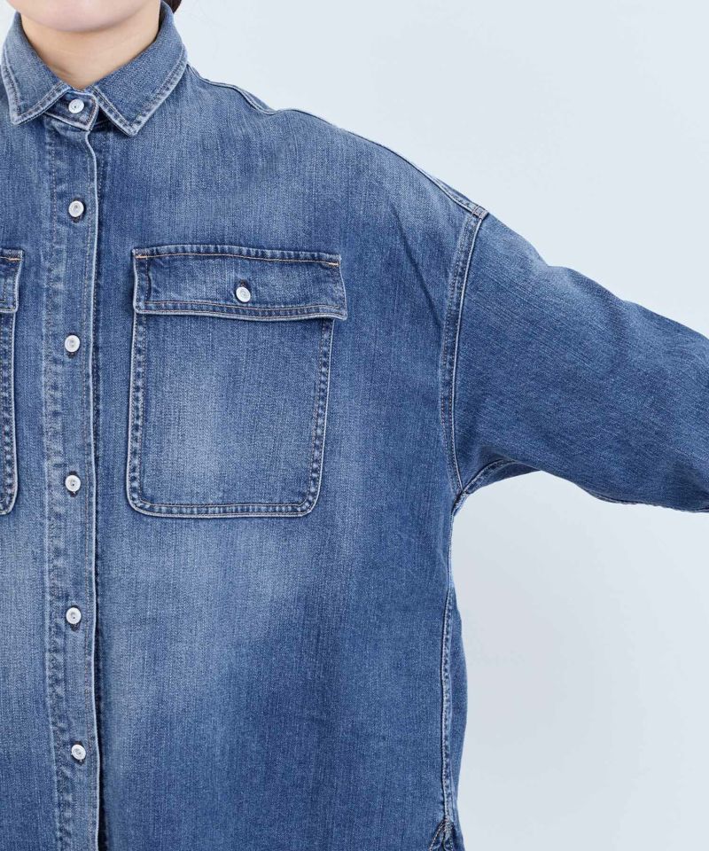 Healthy DENIM】デニムビックシャツ-Almond Super big shirt
