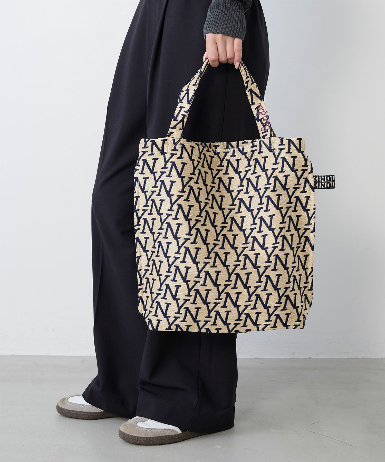 BINDU】ジャカードアウトステッチトートバッグ- JNY JQ SMALL REVERSE