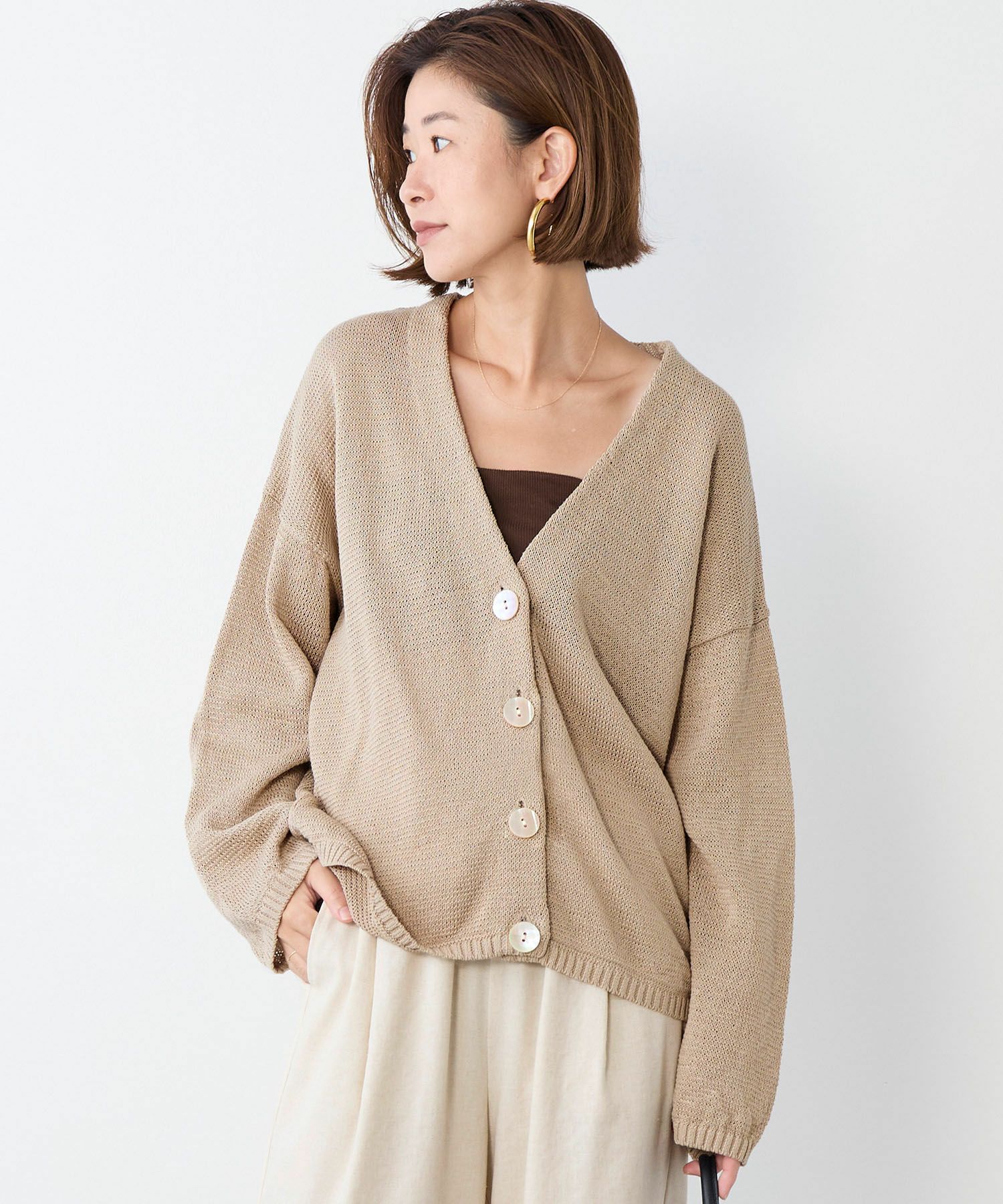 Vネックルーズニットカーディガン | MICA&DEAL ONLINE STORE