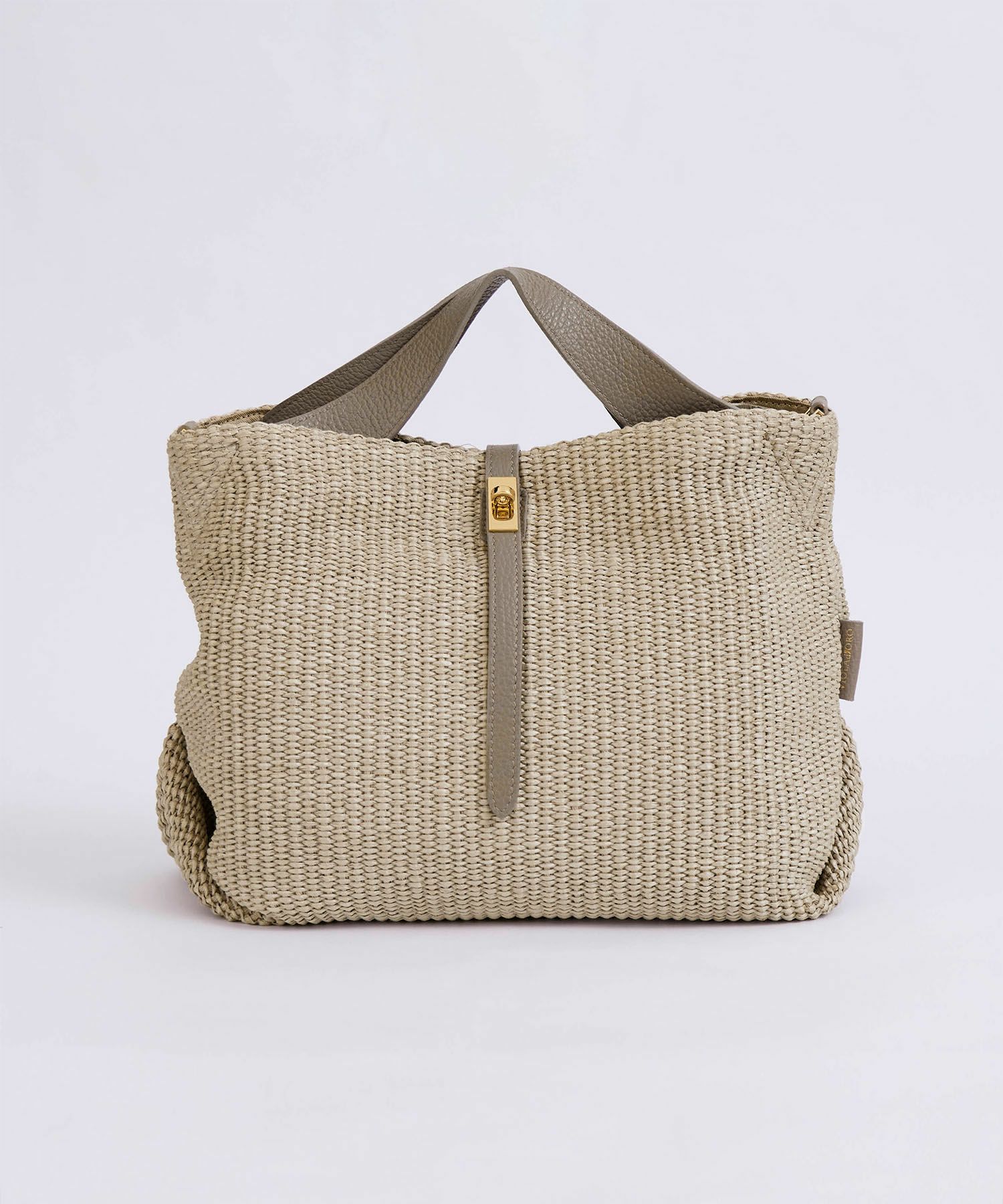 VIOLAd'ORO】ラフィア調2WAYレザー金具付きショルダーバッグ-SANDRO